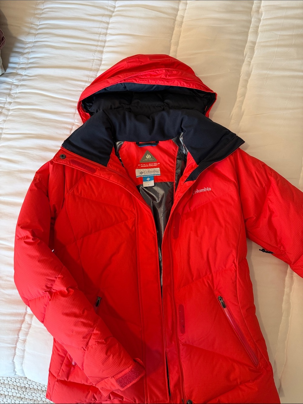 Columbia Red Hooded Puffer Jacket
